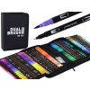 A set of 120 colorful double-sided markers in a pencil case