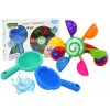 Rotating Bath Toy Colorful Bowls Two Spoons