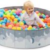 Suchý bazén s míčky 100 ks šedá s obláčky 4