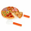 Dřevěná pizza na krájení se suchým zipem pro děti, 27 prvků ECOTOYS