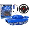 R/C Tank Remote Controlled Lights Sound Blue 1:18 27MHz