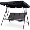 Zahradní houpačka pro 3 osoby s nastavitelnou stříškou tmavě šedá