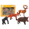 Set of Figurines: Forest Animals, Deer, Boar, Fox, Gorilla