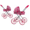 Doll Stroller Large Wheels Foldable Pink Hearts