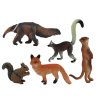 Animal Figurines 5 Pieces Squirrel Meerkat Anteater Fox Lemur