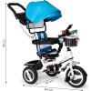 Rower trójkołowy wózek jeździk obracany niebieski daszek gumowe koła ECOTOYS
