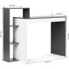 Kancelářský stůl s policemi bílo-šedá