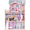 Domek dla lalek duży drewniany 3 piętra 11 mebelków ECOTOYS