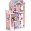 Domek dla lalek duży drewniany 3 piętra 11 mebelków ECOTOYS