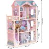 Domek dla lalek duży drewniany 3 piętra 11 mebelków ECOTOYS