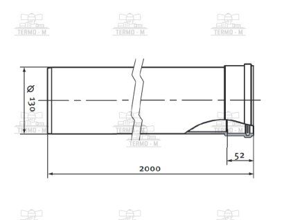 c item 2824 protherm rurka predlzovacia 130 mm 2 m t30k 2000 0020079303