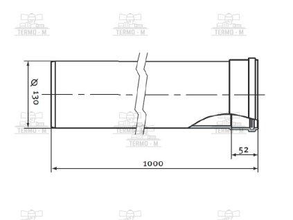 c item 2823 protherm rurka predlzovacia 130 mm 1 m t30k 1000 0020079302
