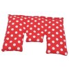 Hrejivý vankúš na krk červený s bodkami 40x25cm