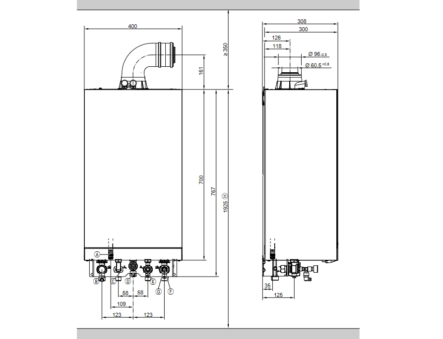 VIESSMANN Vitodens-050-W rozmery