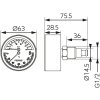 FERRO Termomanometer 63mm 0 6 bar, 120°C, axiálny, TM63A, rozmery, TERMOobchod