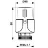 KFA Termostaticka hlavica M30x1,5 biela, nákres s rozmermi