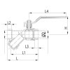 KFA Guľový ventil s filtrom, rozmery, TERMOobchod