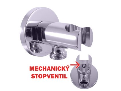 Držák sprchy, s integrovaným STOP ventilem, Chrom MD0750, RAV Slezák
