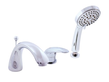 DUNAJ - Vanová baterie 3-otvorová, vodopád, Chrom D469.0S, RAV Slezák