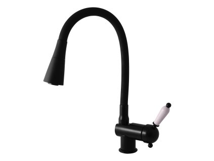 LABE - Umyvadlová/dřezová baterie s flexibilním ramínkem bez výpusti, Černá - matná L508.0/13CMAT, RAV Slezák