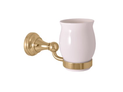 MORAVA RETRO - Koupelnový doplněk Držák kartáčků keramický, Zlatá - lesklá MKA0201Z, RAV Slezák