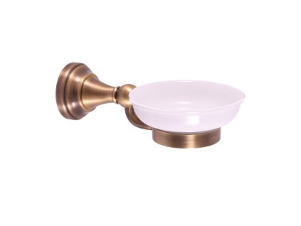 MORAVA RETRO - Koupelnový doplněk Mýdlenka keramická, Stará mosaz (Bronz) MKA0300SM, RAV Slezák