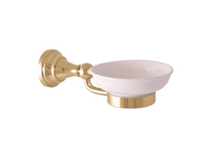 MORAVA RETRO - Koupelnový doplněk Mýdlenka keramická, Zlatá - lesklá MKA0300Z, RAV Slezák