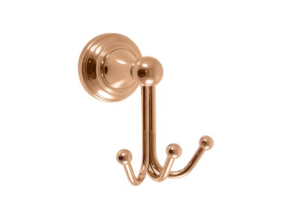 MORAVA RETRO - Koupelnový doplněk Věšáček trojitý, Zlatá - lesklá MKA0105Z, RAV Slezák