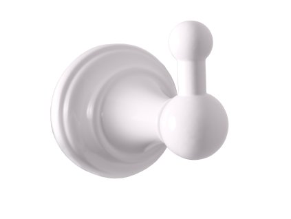 MORAVA RETRO - Koupelnový doplněk Věšáček, Bílá - lesklá MKA0100B, RAV Slezák