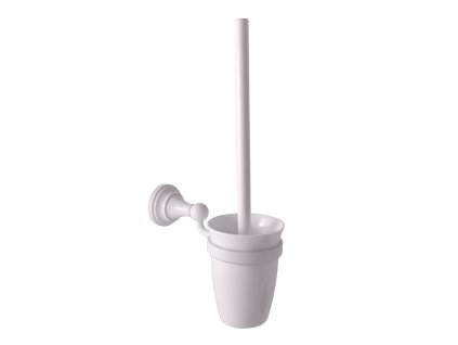 MORAVA RETRO - Koupelnový doplněk WC štětka, miska keramická, Bílá - lesklá MKA0500B, RAV Slezák