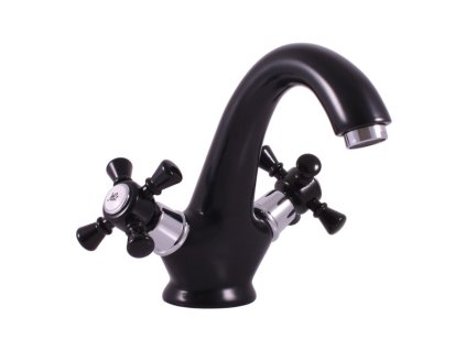 MORAVA RETRO - Umyvadlová baterie bez výpusti, Černá matná/Chrom MK328.0CMATC, RAV Slezák