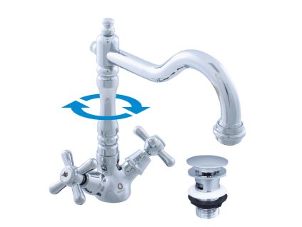 MORAVA RETRO - Umyvadlová baterie s výpustí, Chrom MK121.0/8, RAV Slezák