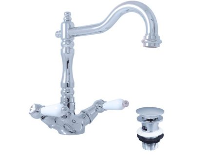 MORAVA RETRO - Umyvadlová baterie s výpustí, Chrom MK521.0/8, RAV Slezák