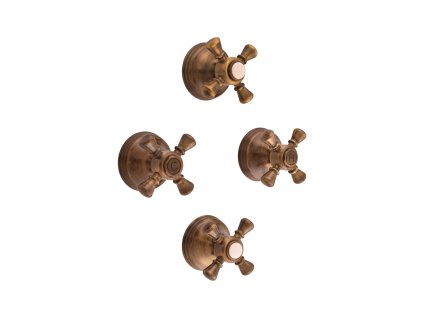 MORAVA RETRO - Vanová/Sprchová baterie podomítková 2-cestná s tělesem, Stará mosaz (Bronz) MK386KSM, RAV Slezák