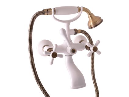 MORAVA RETRO - Vanový set s baterií, Bílá/Stará mosaz (Bronz) MK159.5/2BSM, RAV Slezák