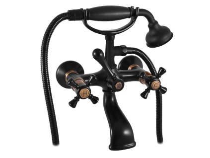 MORAVA RETRO - Vanový set s baterií, Černá matná/Stará mosaz (Bronz) MK359.5/2CMATSM, RAV Slezák