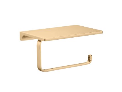 NIL - Koupelnový doplněk Držák toaletního papíru s odkládací poličkou, Zlatá - lesklá NLA0403Z, RAV Slezák