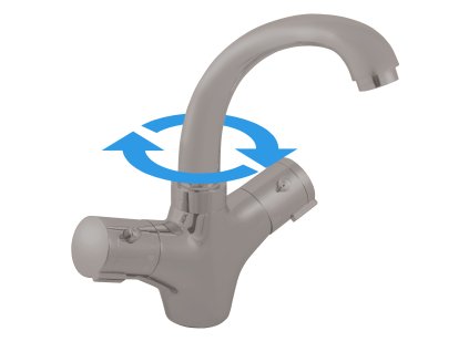 TERMOSTATICKÁ - Umyvadlová baterie bez výpusti, Metal Grey - lesklá TRM26.0MGL, RAV Slezák