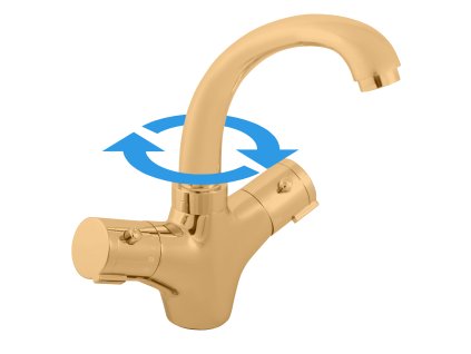 TERMOSTATICKÁ - Umyvadlová baterie bez výpusti, Zlatá - kartáčovaná TRM26.0ZK, RAV Slezák