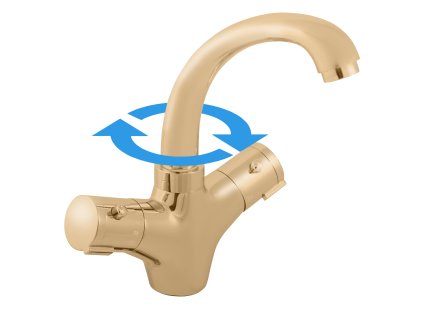 TERMOSTATICKÁ - Umyvadlová baterie bez výpusti, Zlatá - lesklá TRM26.0Z, RAV Slezák