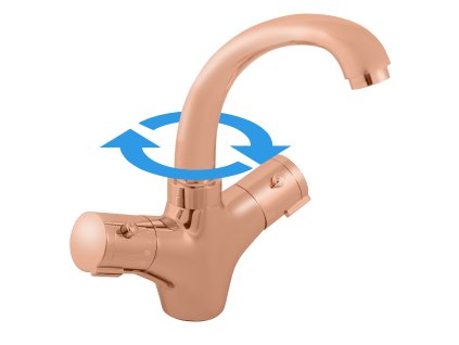 TERMOSTATICKÁ - Umyvadlová baterie bez výpusti, Zlatá Růžová - lesklá TRM26.0ZRL, RAV Slezák