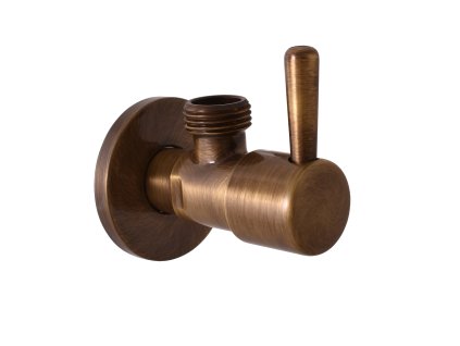 Ventil rohový 1/2“ x 1/2“ - kulatý - stará mosaz, Stará mosaz (Bronz) RV0212SM, RAV Slezák