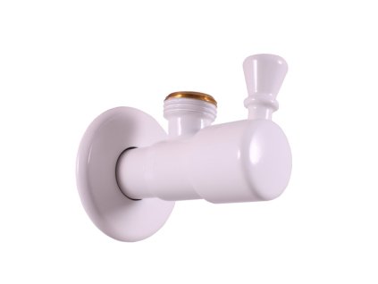 Ventil rohový s keramickým vrškem 1/2"x 1/2", Bílá - lesklá RV0112B, RAV Slezák