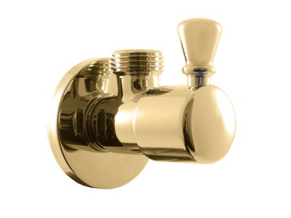 Ventil rohový s keramickým vrškem 1/2"x 3/8", Zlatá - lesklá RV0138Z, RAV Slezák