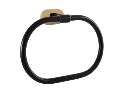 YUKON - Koupelnový doplněk Kruh na ručníky, Černá matná/Zlatá YUA0104CMATZ, RAV Slezák