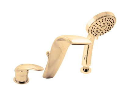 DUNAJ - Vanová baterie 3-otvorová, vodopád, Zlatá lesklá D461.0SZ, RAV Slezák