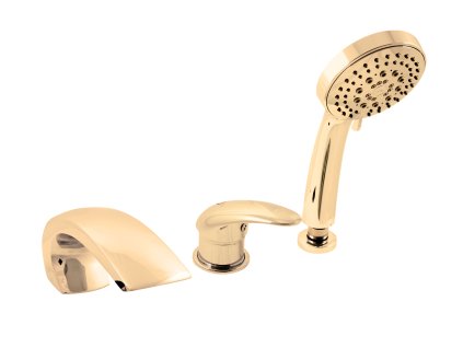 DUNAJ - Vanová baterie 3-otvorová, Zlatá lesklá D472.0YZ, RAV Slezák