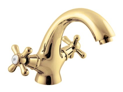 MORAVA RETRO - Umyvadlová baterie bez výpusti, Zlatá lesklá MK128.0Z, RAV Slezák