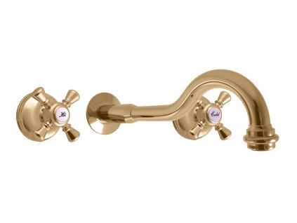 MORAVA RETRO - Umyvadlová baterie podomítková s tělesem, Zlatá lesklá MK331Z, RAV Slezák