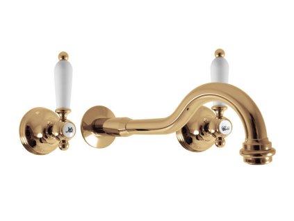MORAVA RETRO - Umyvadlová baterie podomítková s tělesem, Zlatá lesklá MK531Z, RAV Slezák
